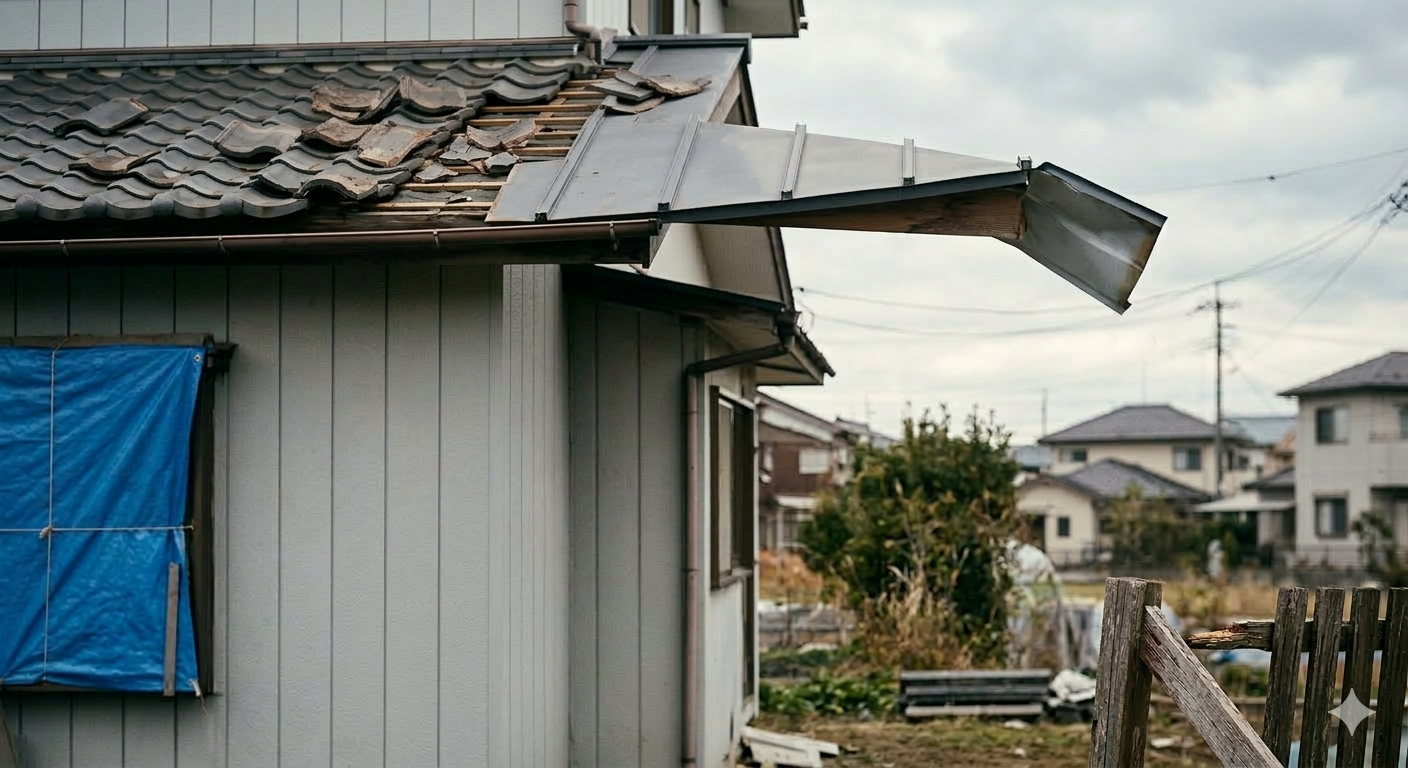 火災保険対応の飛来物、屋根外壁の破損
