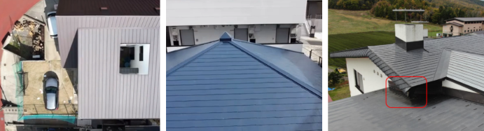 ドローンによる屋根点検の様子